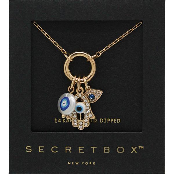 SECRET BOX GOLD DIPPED HAMSA CHARM NECKLACE