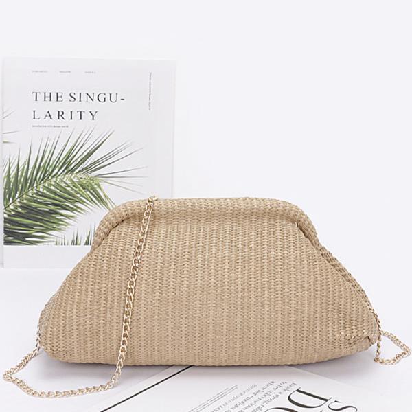 FAUX STRAW CLUTCH BAG