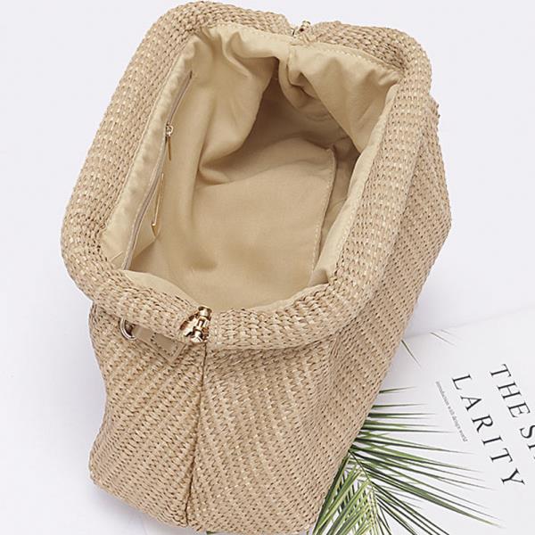 FAUX STRAW CLUTCH BAG