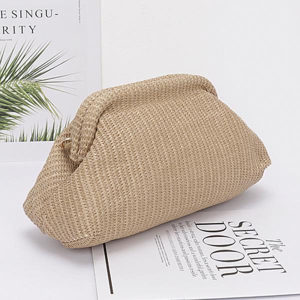 FAUX STRAW CLUTCH BAG