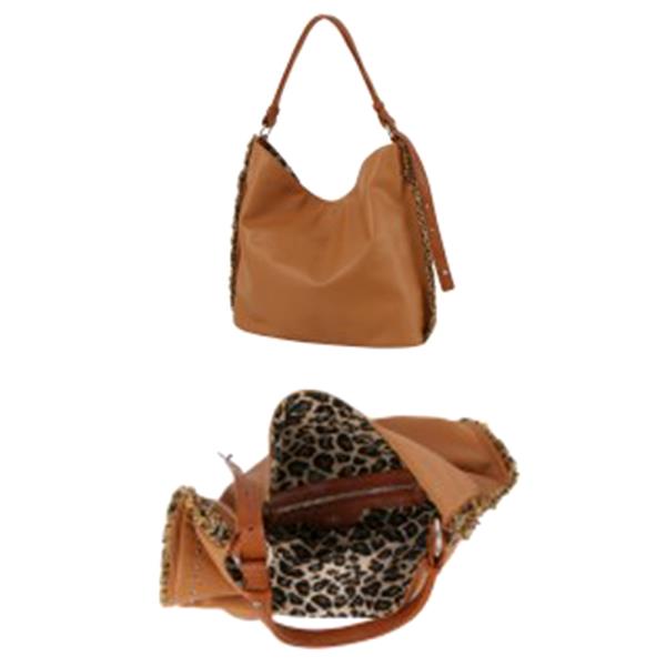 REVERSIBLE LEOPARD SHOULDER HOBO BAG