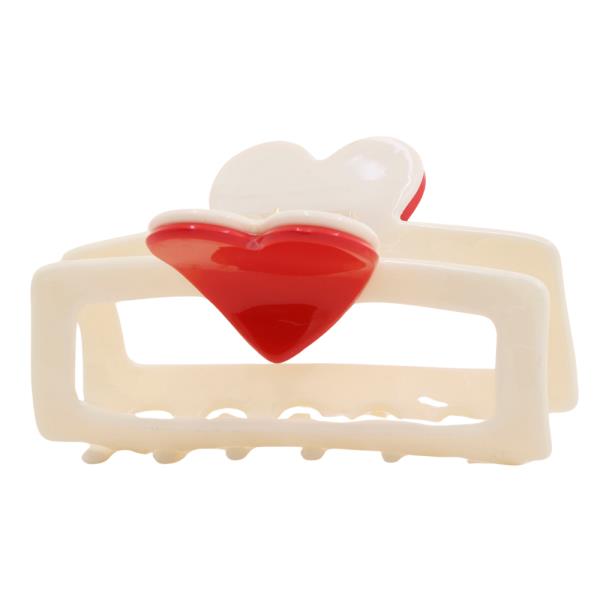 HEART RECTANGLE CLAW HAIR CLIP