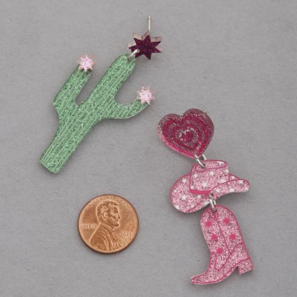 WESTERN STYLE CACTUS DANGLE EARRING