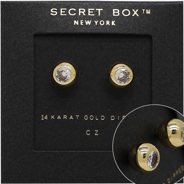 SECRET BOX GOLD DIPPED RIBBON PEARL PAVE EARRING