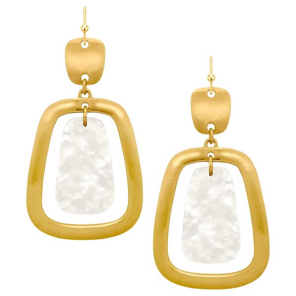 ACETATE METAL DANGLE EARRING