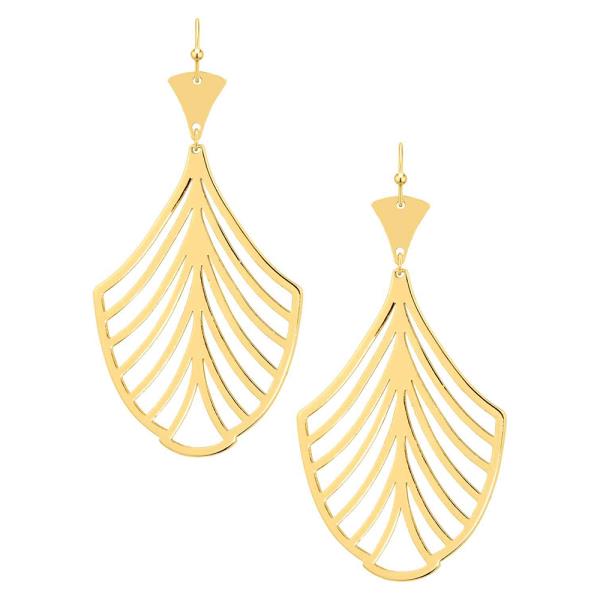 LEAF SHAPE METAL DANGLE EARRING