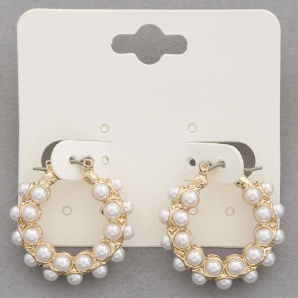 PEARL BEAD HOOP EARRING