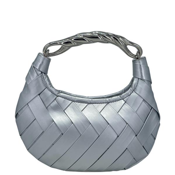 WOVEN HOBO METAL HAND BAG