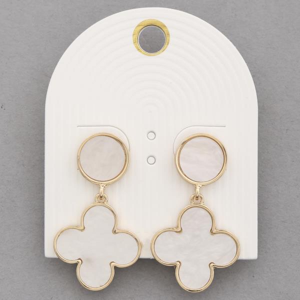 CLOVER CIRCLE LINK DANGLE EARRING