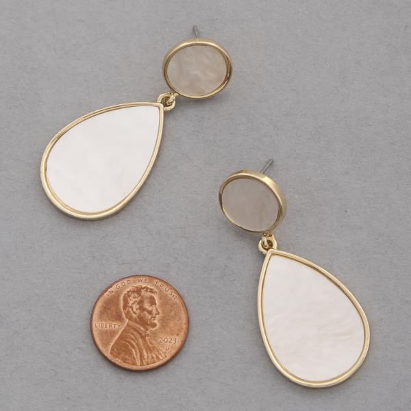 TEARDROP CIRCLE LINK DANGLE EARRING