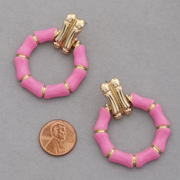 COLOR BAMBOO METAL EARRING