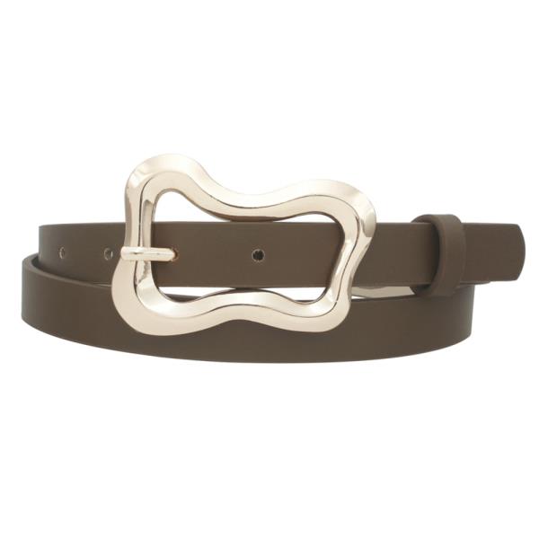 ORGANIC SWIRL BUCKLE SKINNY BELT