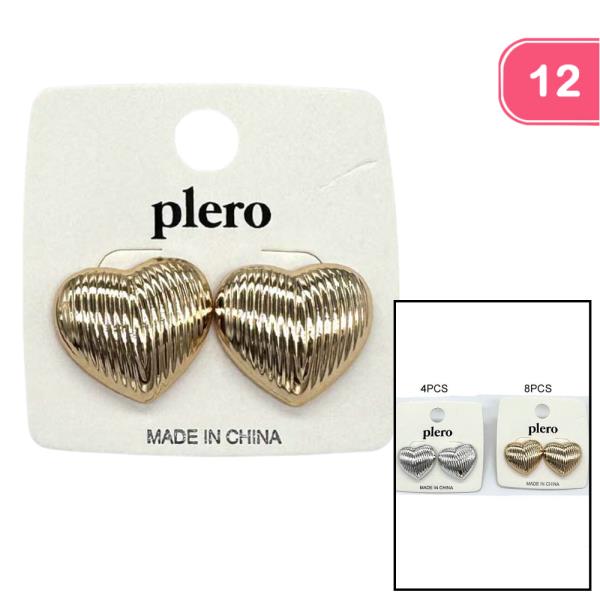 METAL HEART EARRING (12 UNITS)