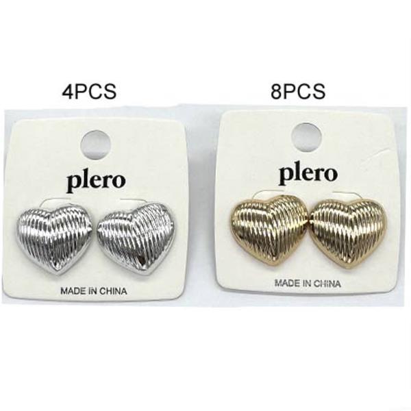 METAL HEART EARRING (12 UNITS)