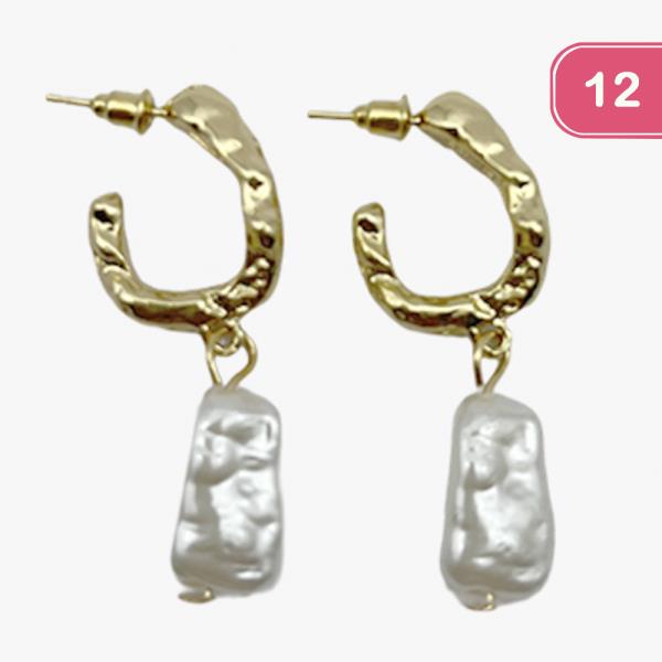 PEARL METAL C HOOP EARRING (12 UNITS)