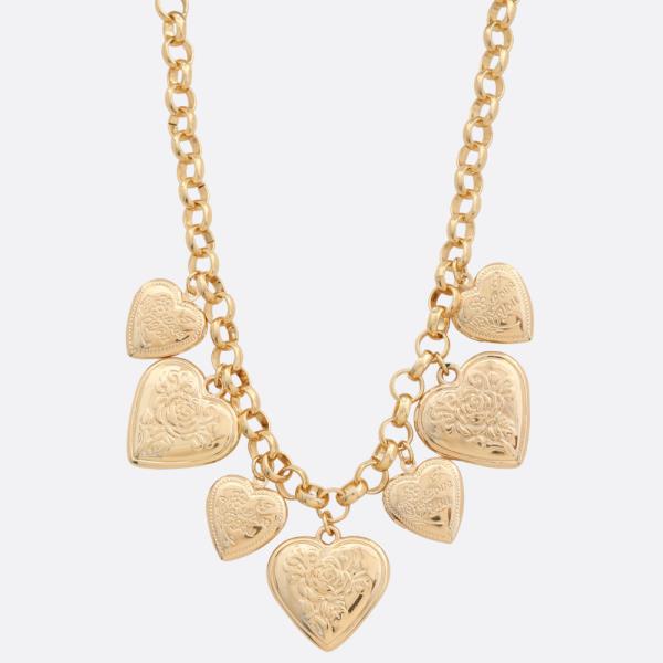 FILIGREE HEART LOCKET STATION METAL NECKLACE