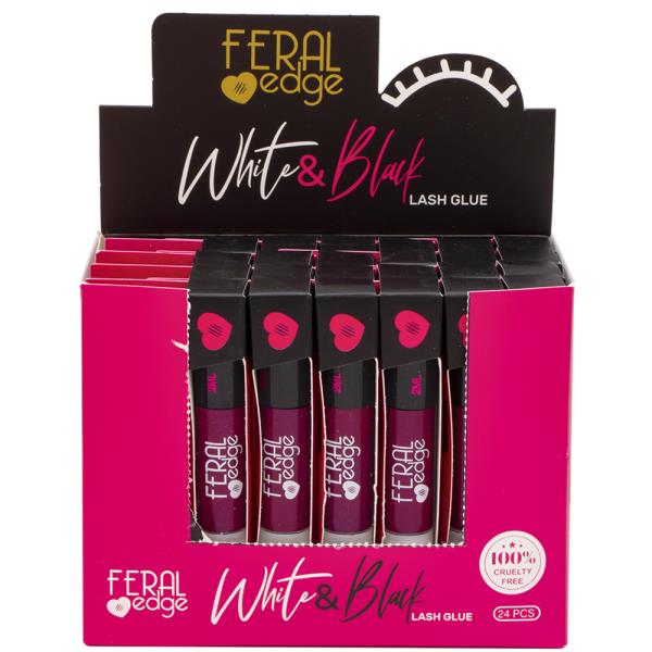 FERAL EDGE WHITE AND BLACK LASH GLUE (24 UNITS)