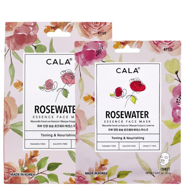 CALA NOURISHING ESSENCE 10PC FACE MASKS SET ROSE WATER