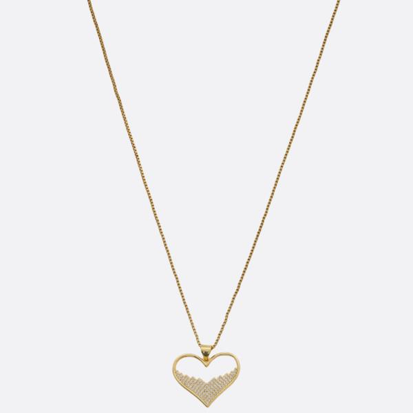 SODAJO HEART CZ PENDANT GOLD DIPPED NECKLACE