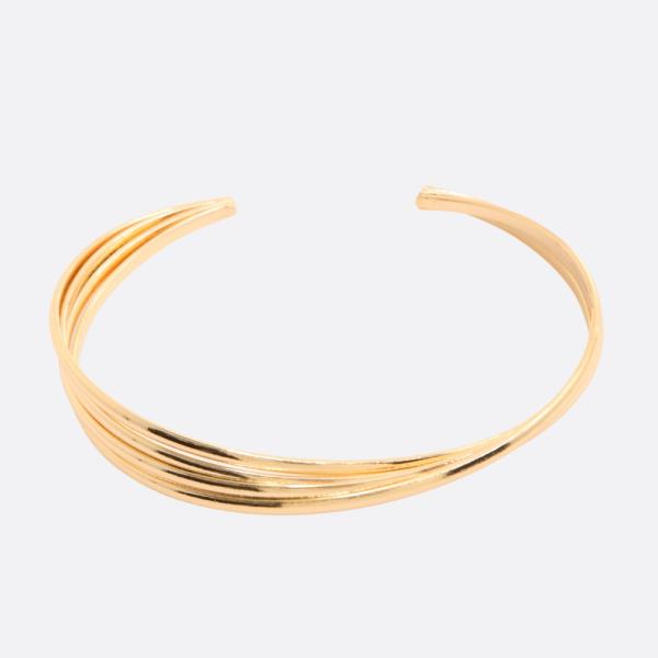 SODAO LINED METAL GOLD DIPPED CUFF BRACELET