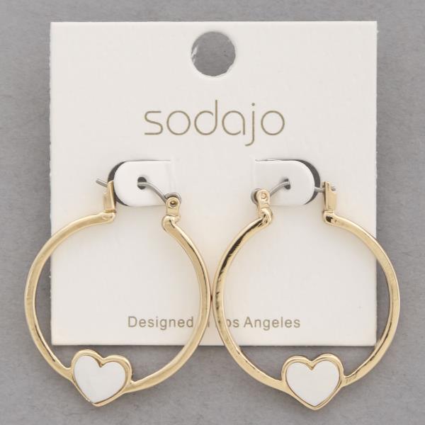 SODAJO HEART METAL HOOP EARRING