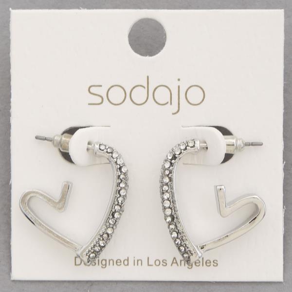 SODAJO OPEN HEART RHINESTONE EARRING