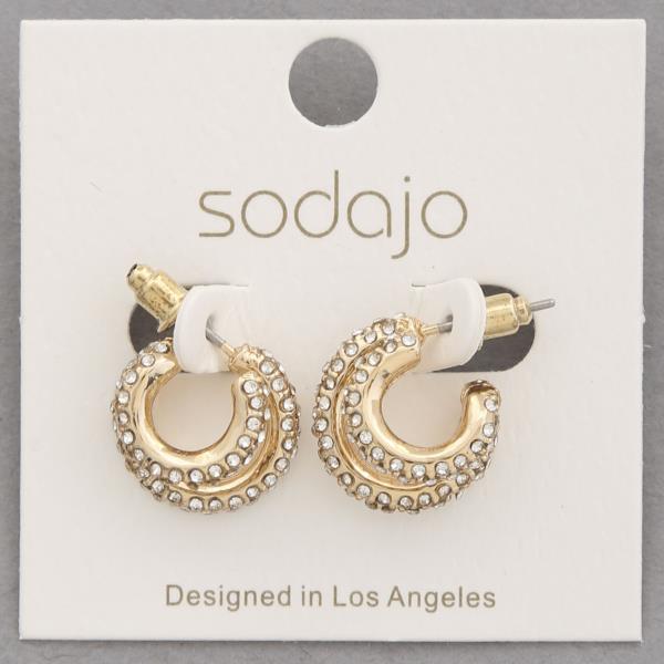 SODAJO DOUBLE HOOP RHINESTONE EARRING