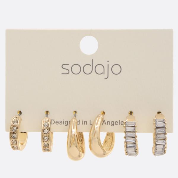 SODAJO ASSORTED HOOP EARRING SET