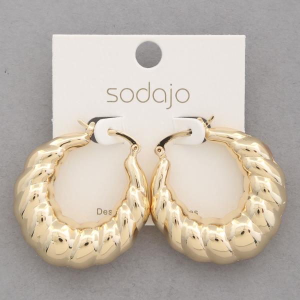 SODAJO CROISSANT METAL HOOP EARRING