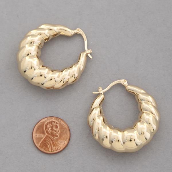 SODAJO CROISSANT METAL HOOP EARRING