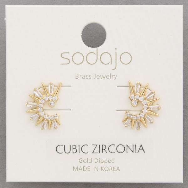 SODAJO SUN CZ GOLD DIPPED EARRING