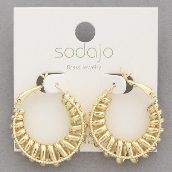 SODAJO METAL HOOP GOLD DIPPED EARRING