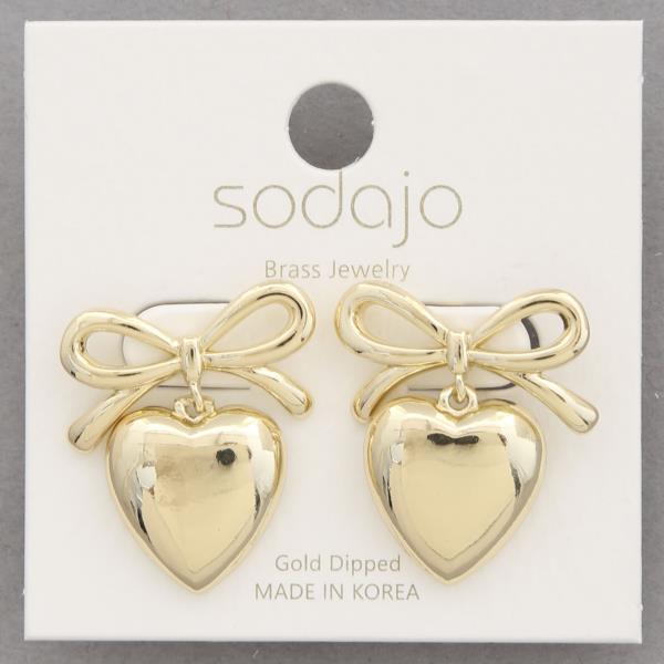 SODAJO HEART METAL GOLD DIPPED DANGLE EARNING