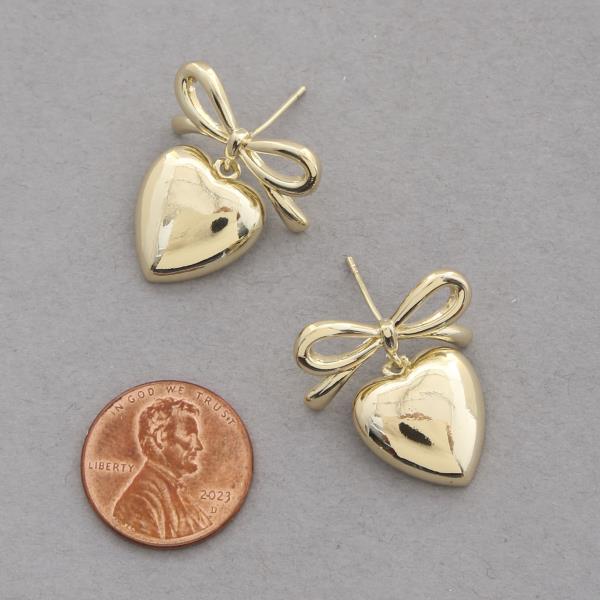 SODAJO HEART METAL GOLD DIPPED DANGLE EARNING