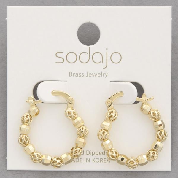 SODAJO METAL HOOP GOLD DIPPED EARRING