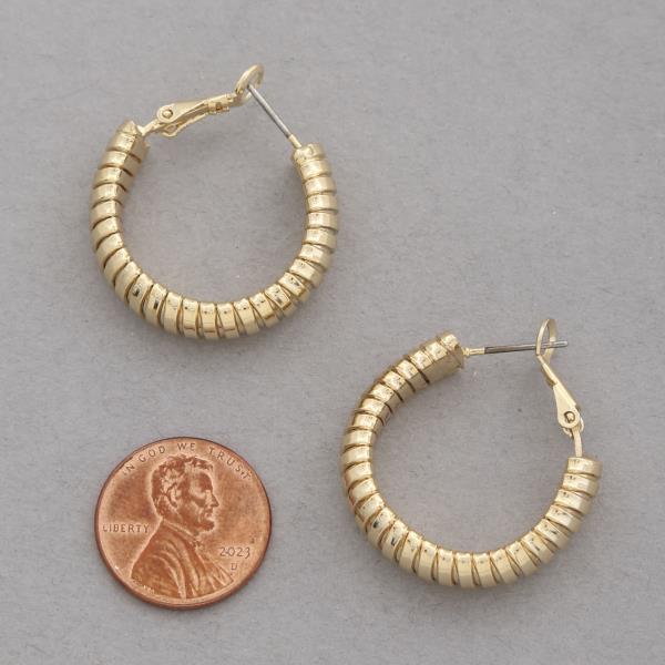 SODAJO LINED HOOP GOLD DIPPED EARRING