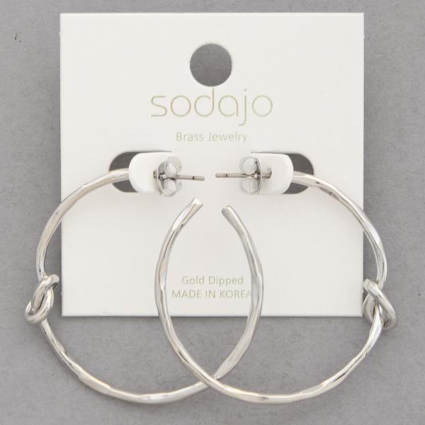 SODAJO KNOT OPEN HOOP GOLD DIPPED EARRING