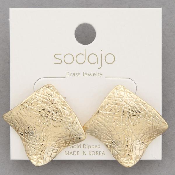 SODAJO LINED METAL GOLD DIPPED EARRING