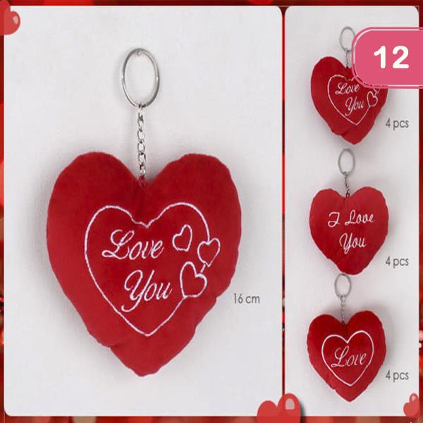 VALENTINE`S DAY HEART KEYCHAIN (12 UNITS)