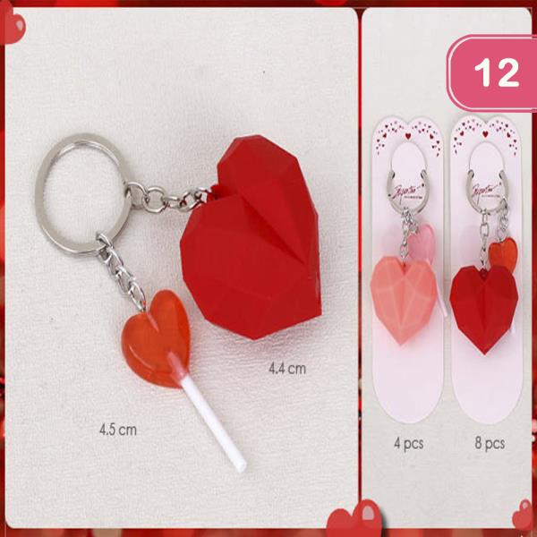 VALENTINE`S DAY HEART KEYCHAIN (12 UNITS)