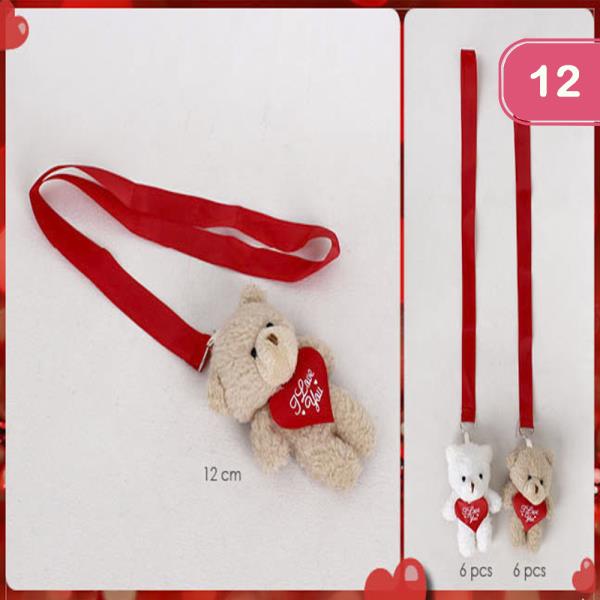 VALENTINE`S DAY HEART BEAR NECKLACE (12 UNITS)