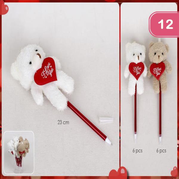 VALENTINE`S DAY HEART BEAR PEN (12 UNITS)