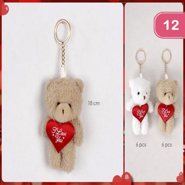 VALENTINE`S DAY HEART BEAR KEYCHAIN (12 UNITS)