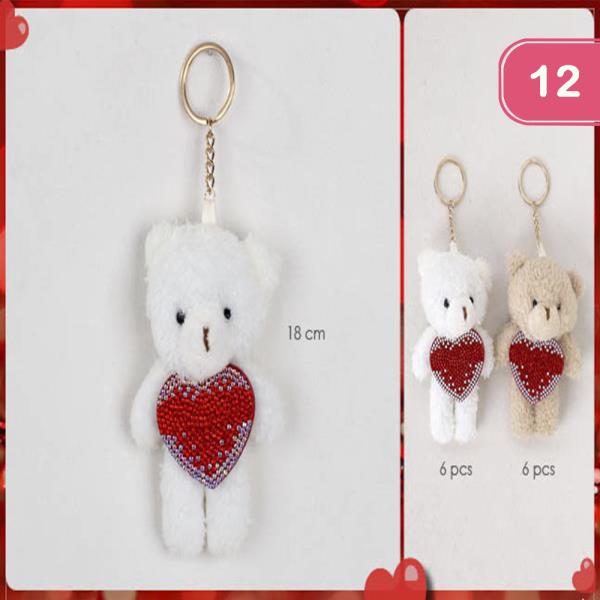 VALENTINE`S DAY HEART BEAR KEYCHAIN (12 UNITS)