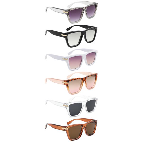 CHIC TINTED SQUARE SUNGLASSES 1DZ