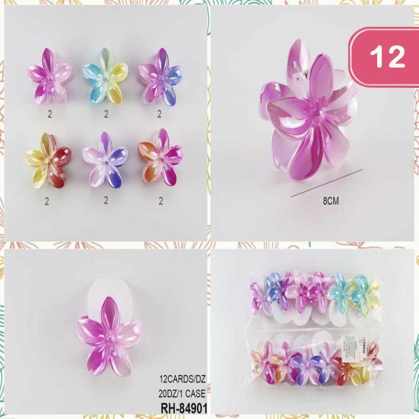 FLOWER HAIR CLAW JAW CLIP (12 UNITS)