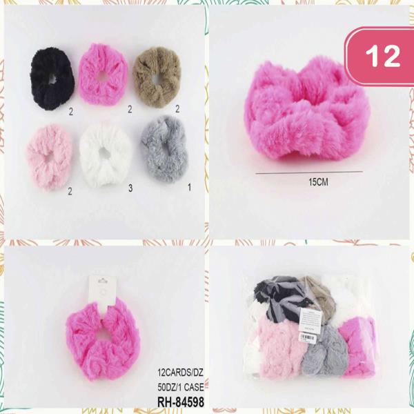 FUR HAIR TIE SCRUNCHIES (12 UNITS)