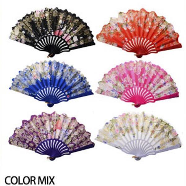 FLOWER PRINT HAND FAN (12 UNITS)