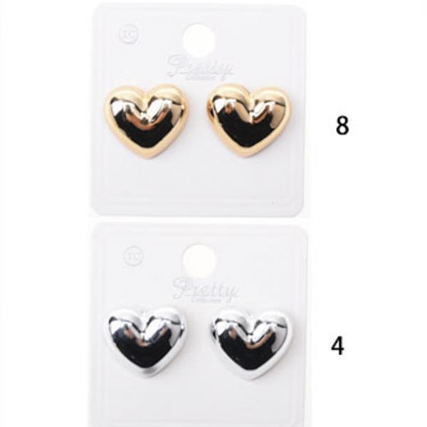 METAL HEART EARRING (12 UNITS)