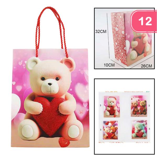 VALENTINE`S DAY GIFT PAPER TOTE BAG (12 UNITS)